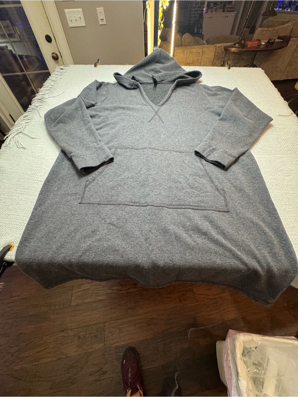 Women’s Heather Gray Hooded Pullover Nightshirt
